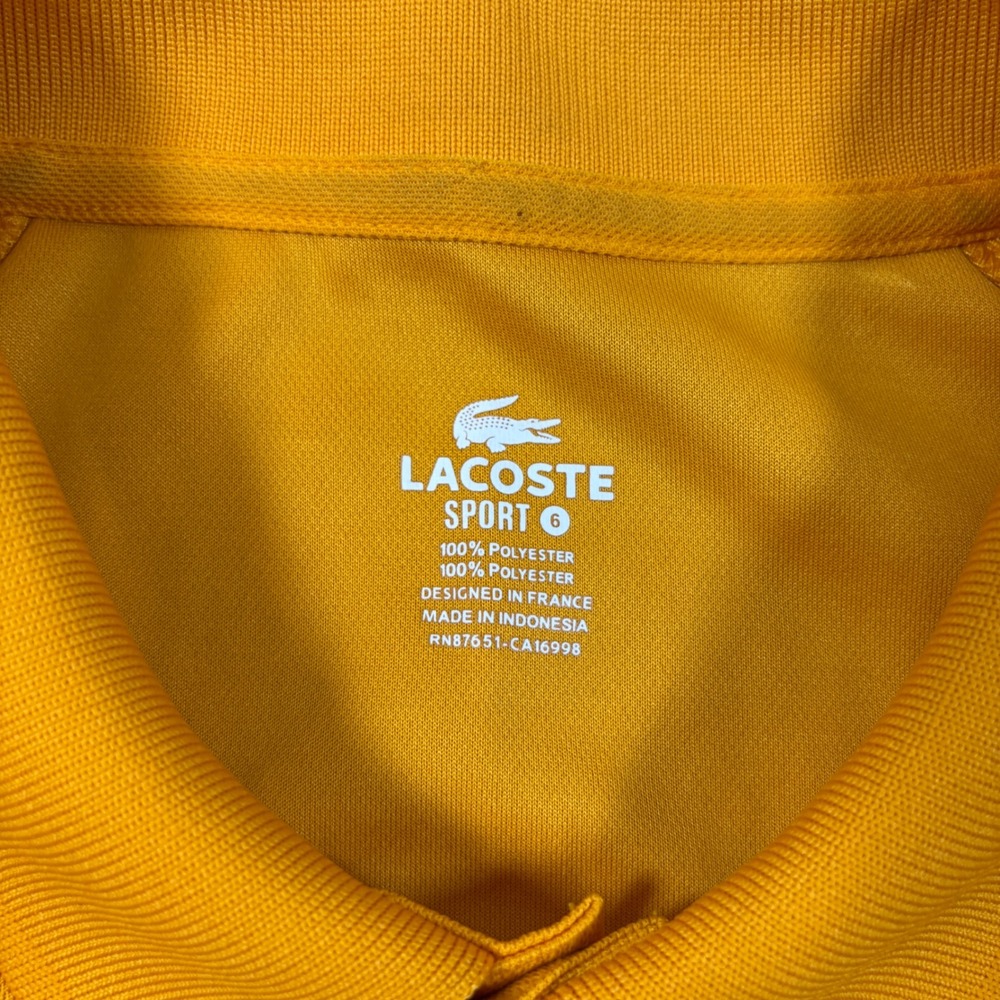 Lacoste Sport Solid Orange Performance Polo Men's Size XL/6 - Picture 3 of 7